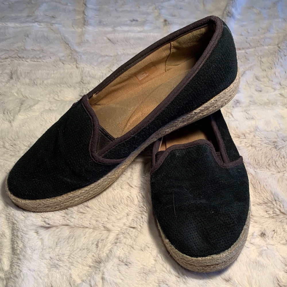 Clark’s Azella Theoni black suede espadrille flats